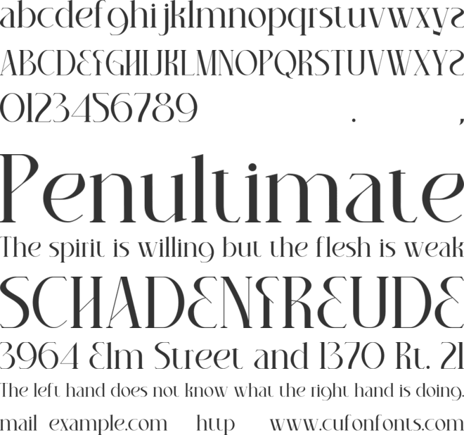 Chadenia font preview
