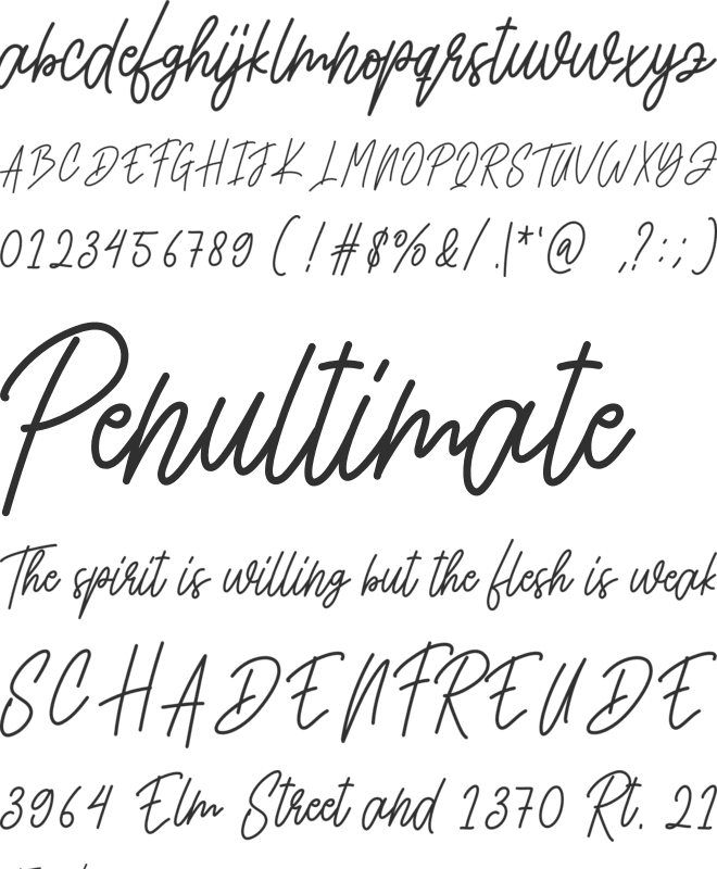 Reallity font preview