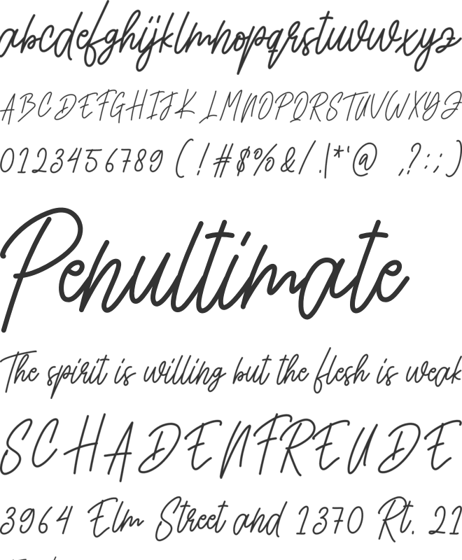 Reallity font preview