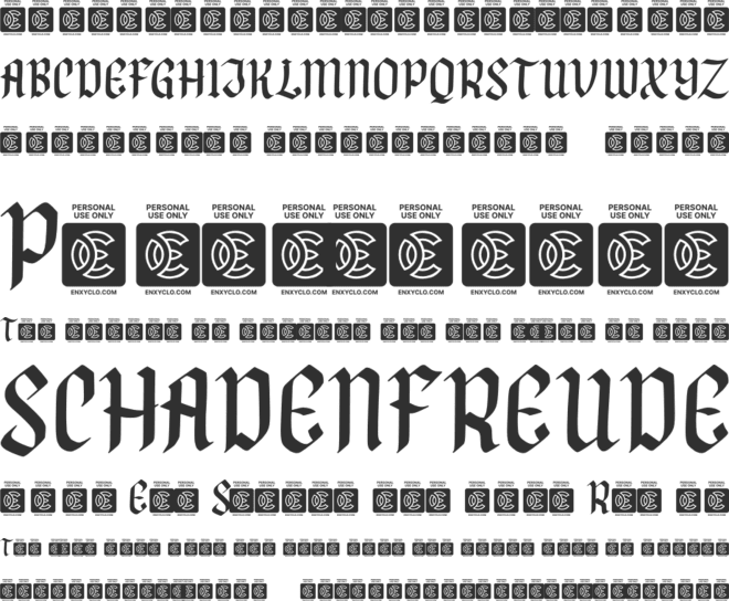NCL Fegakines font preview