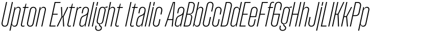 Upton Extralight Italic font