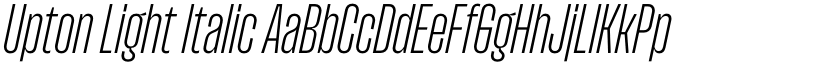Upton Light Italic font
