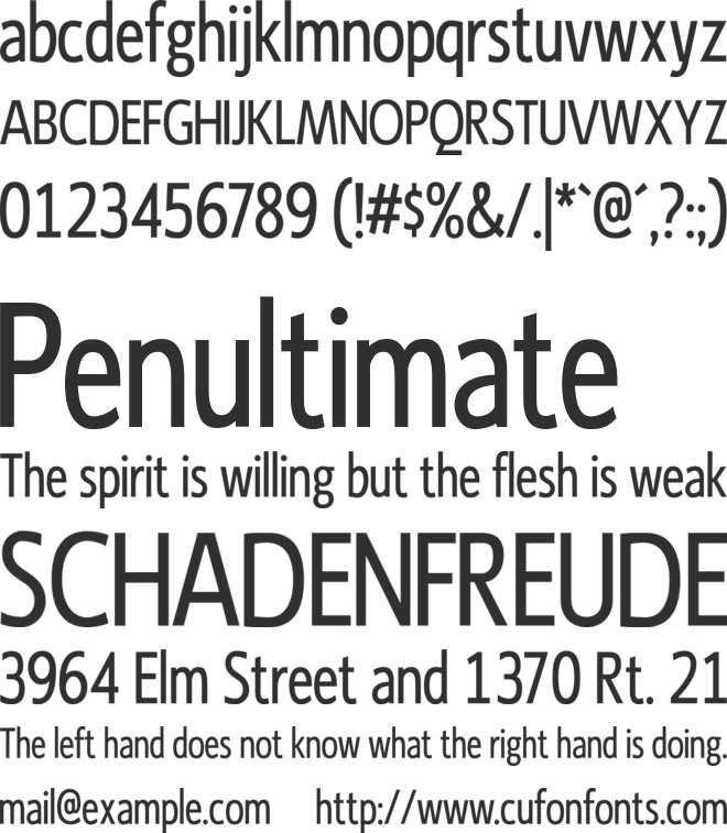 Ligurino Condensed font preview