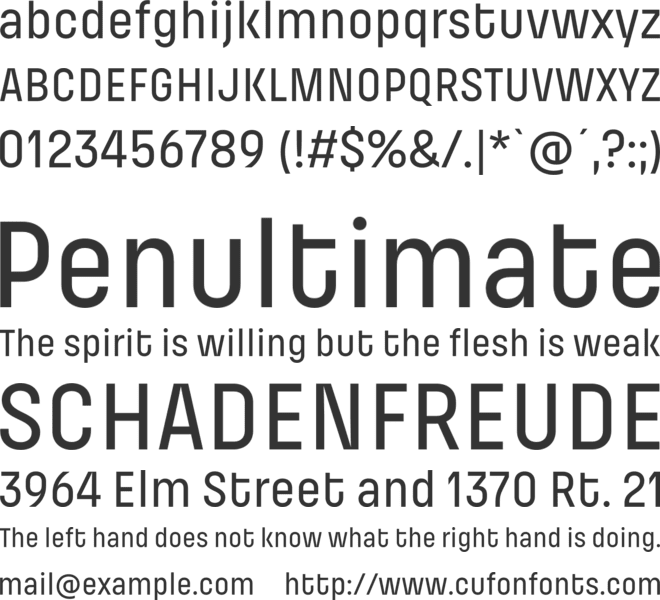 Pilcrow font preview