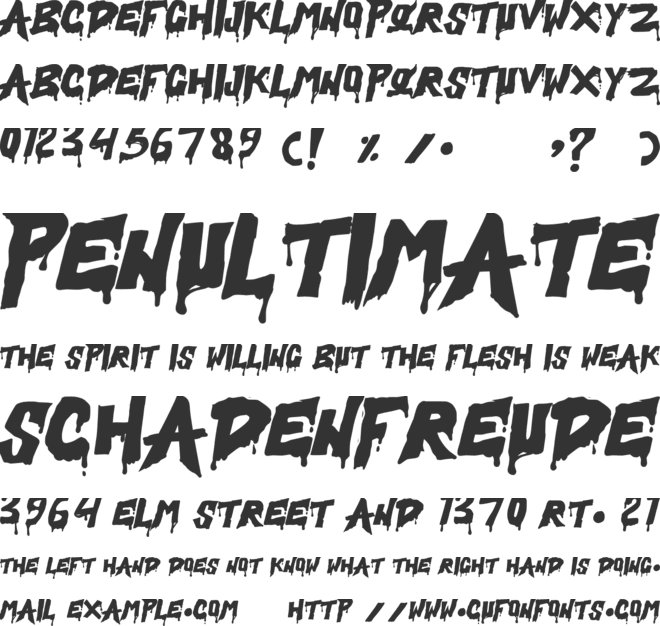 The Pocong font preview