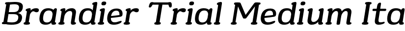 Brandier Trial Medium Italic font