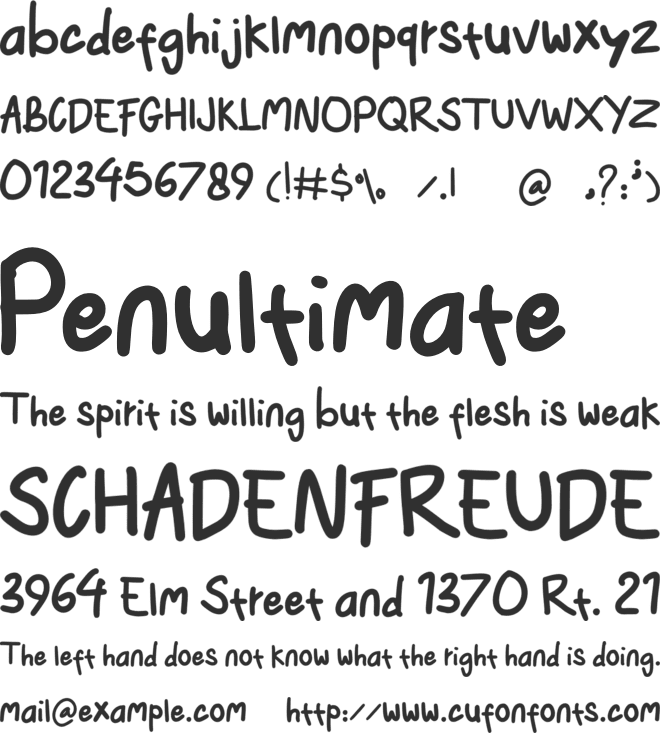 First Writing font preview
