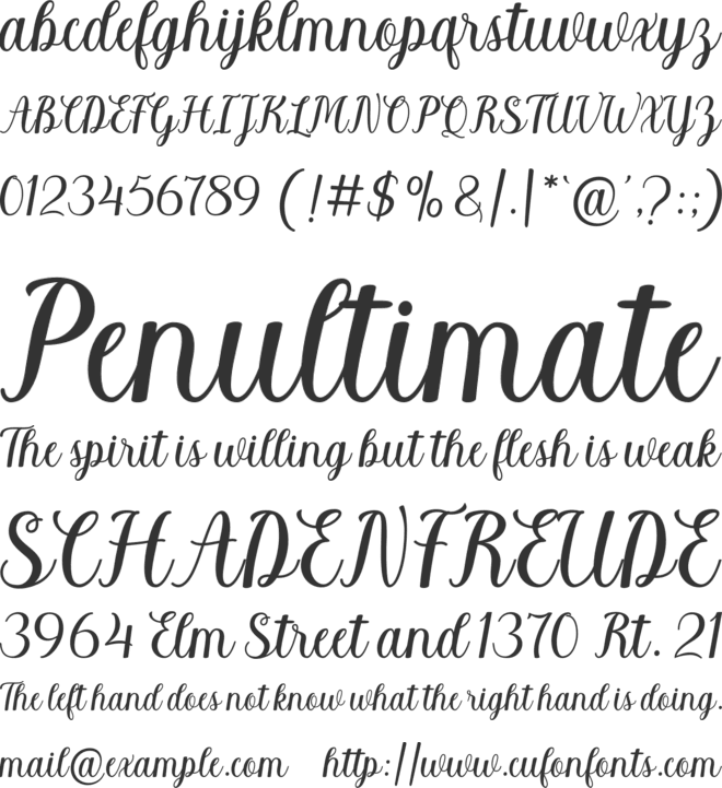 Hello Marlisa font preview
