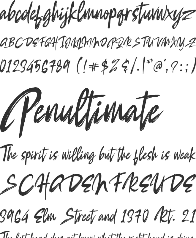 Hot ink font preview