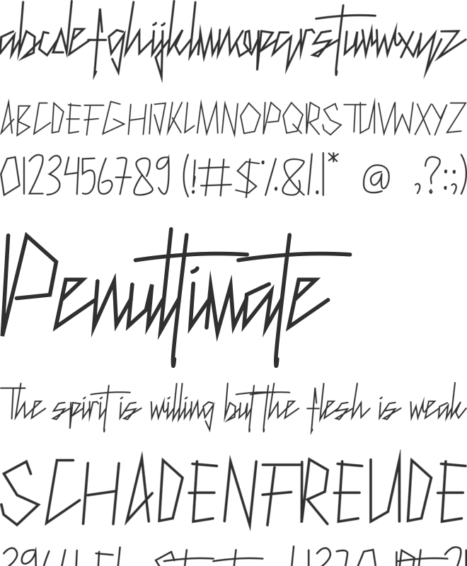Lazy Back font preview