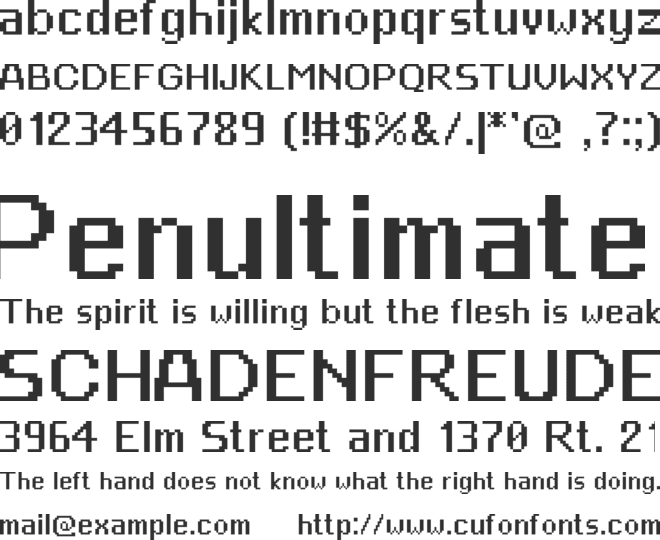 Gixel font preview