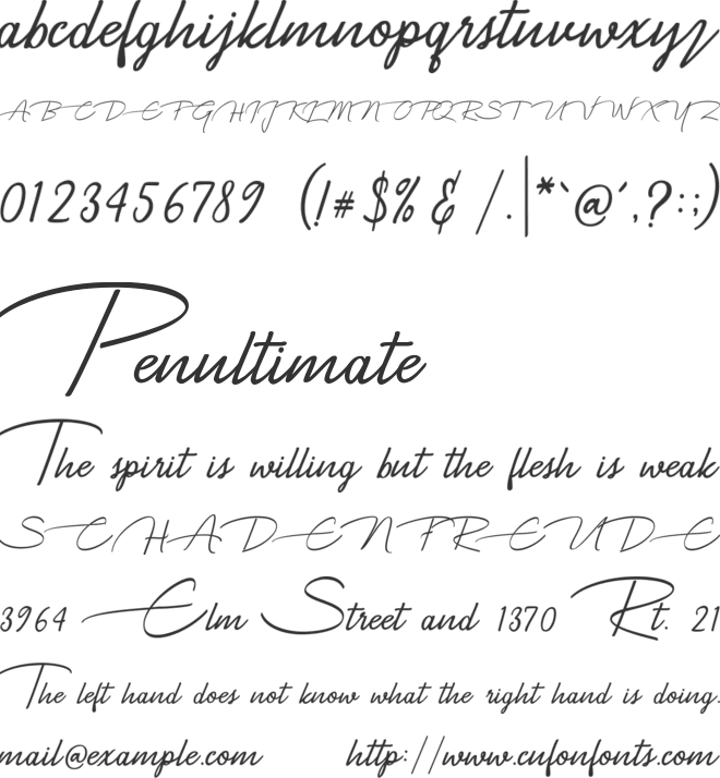 VMN Plymouth font preview