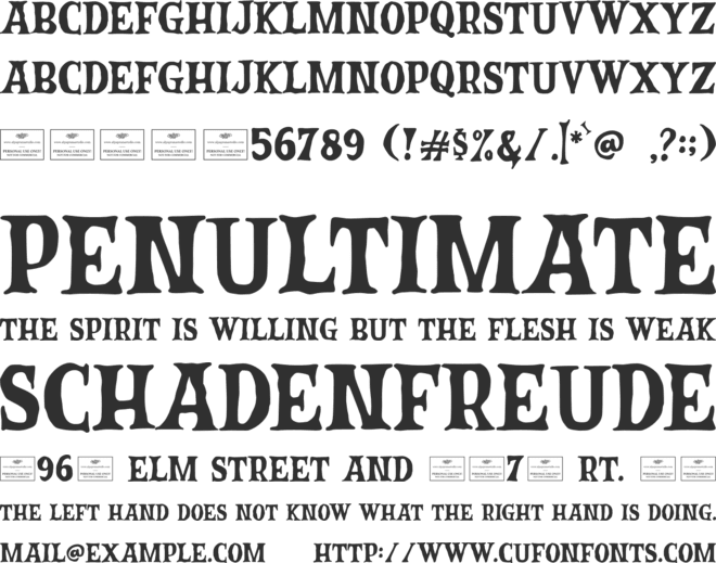 Malicious Moonlight font preview