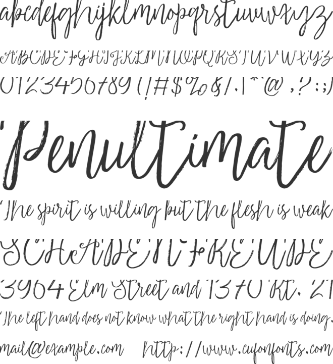 Misyela font preview