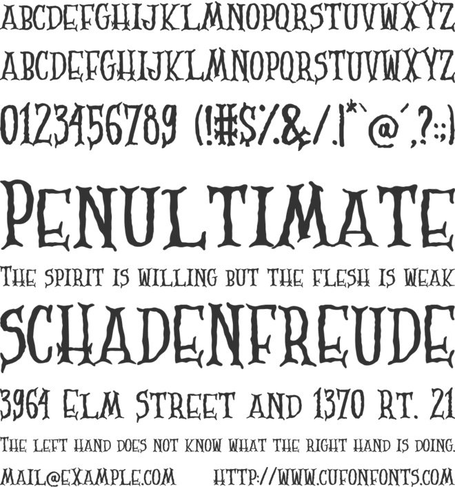 Scary Zombie font preview