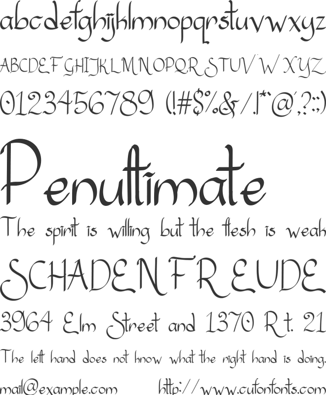 Sanggria font preview