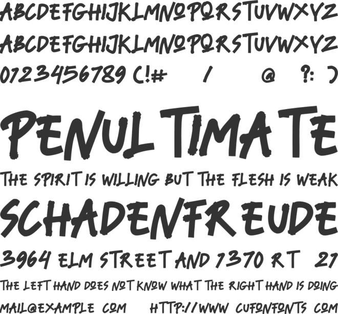 Thuru Brush font preview