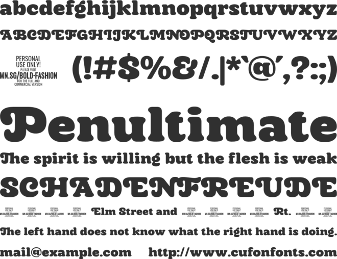 Fashion PERSONAL USE font preview