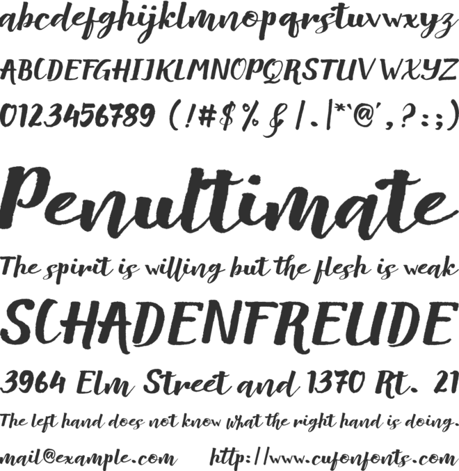Pust Thing Script font preview