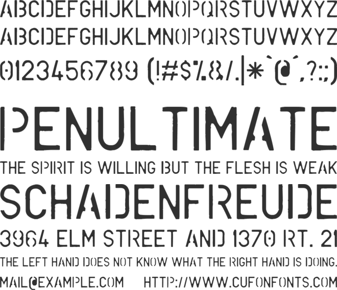 Operation Napalm font preview