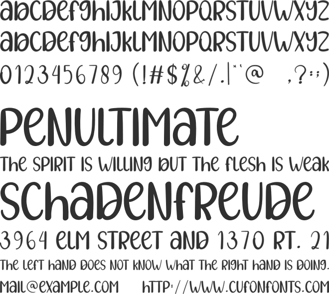 Aunty font preview