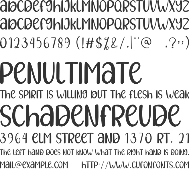 Aunty font preview