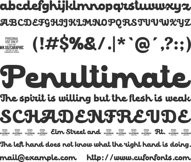 Caraphic Script PERSONAL USE font preview