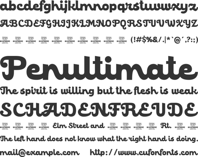 Caraphic Script PERSONAL USE font preview