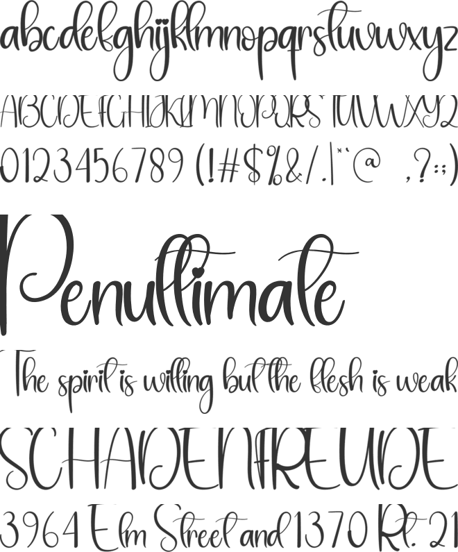 House Bakery font preview