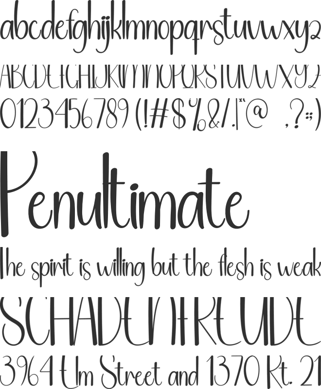 Front House font preview