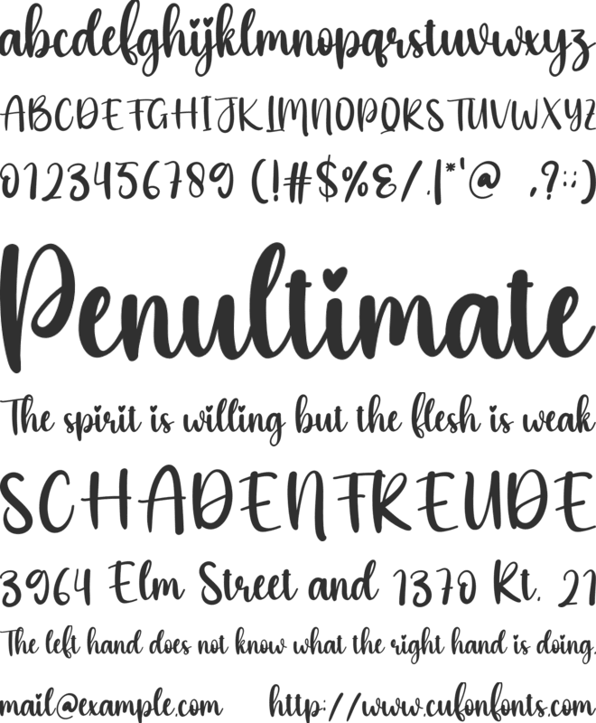 Excited font preview