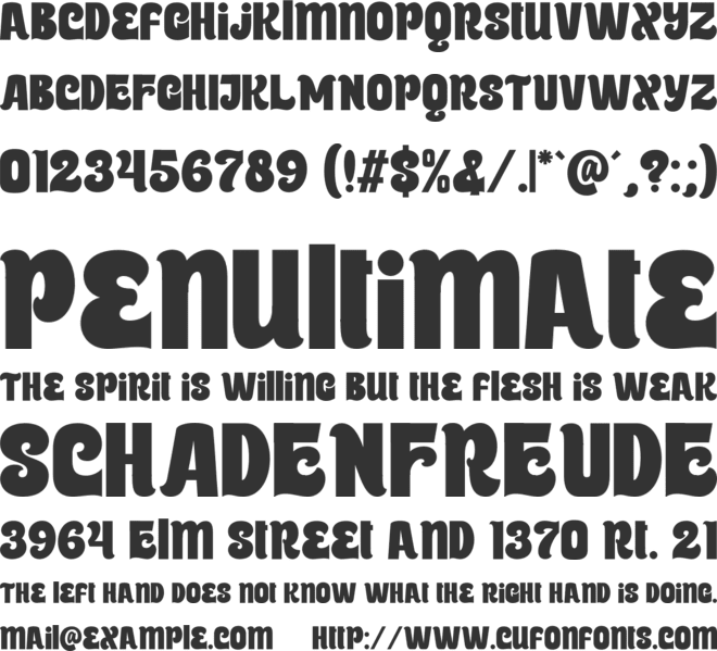 Acerone font preview