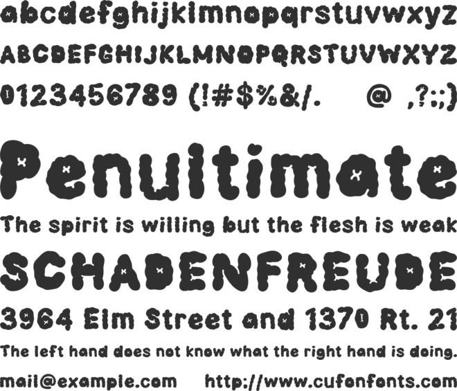 Cloudy Sunday font preview