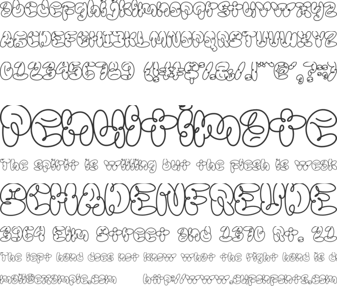 Scrouble Outline font preview