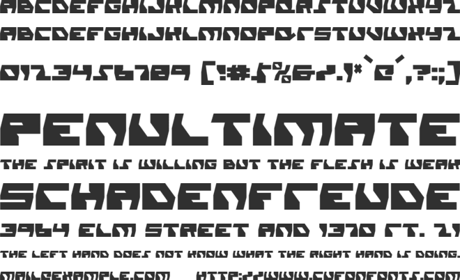 Daedalus Condensed font preview