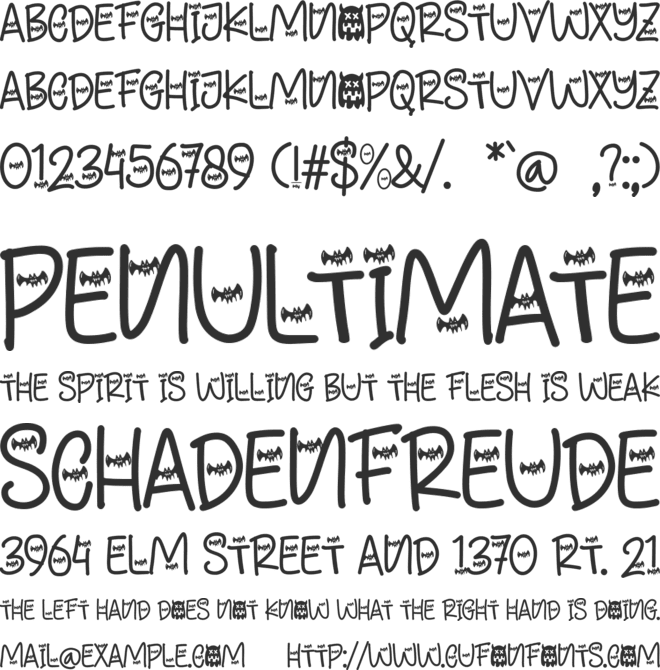 Bat Ghost - Personal Use font preview
