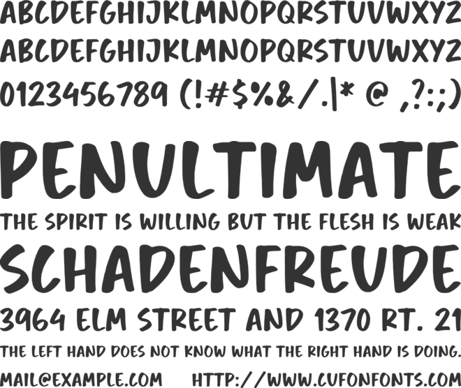 White Almond font preview