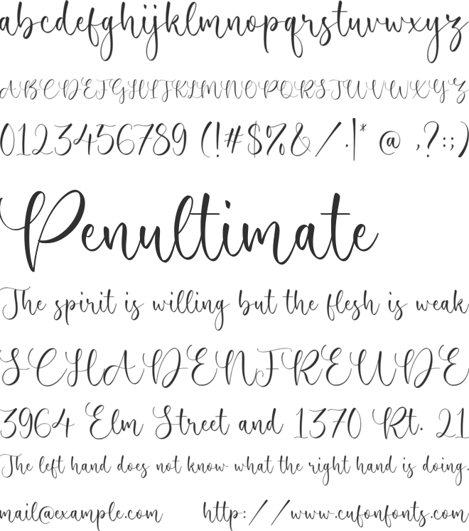 Cristhine font preview