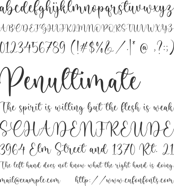 Honesty Elisabeth font preview