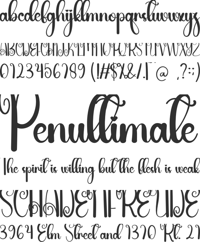 Glosy font preview