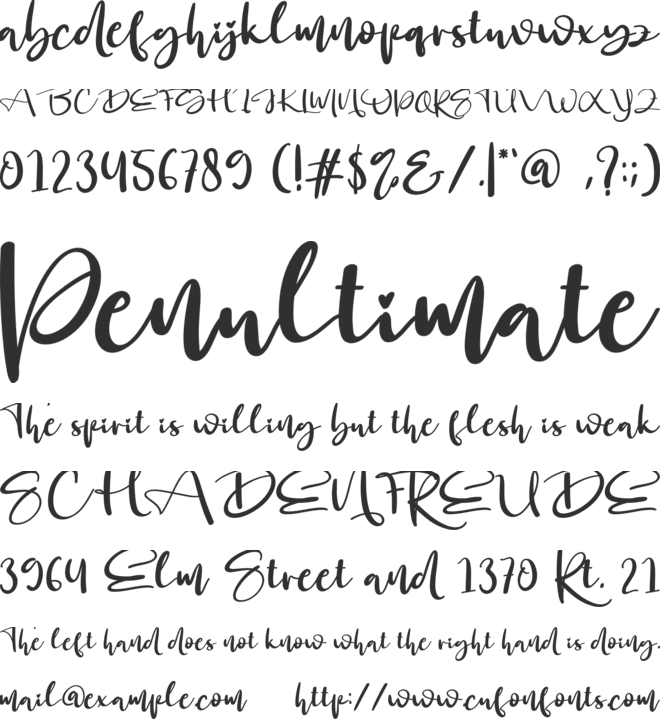Side font preview