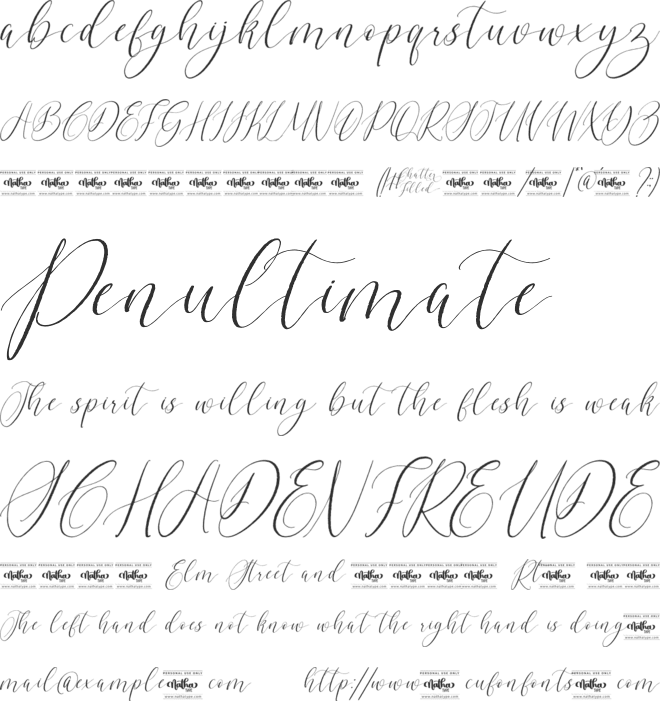 Chatter Filled Personal Use font preview