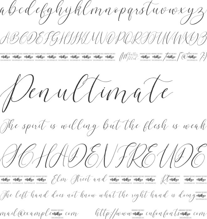 Chatter Filled Personal Use font preview