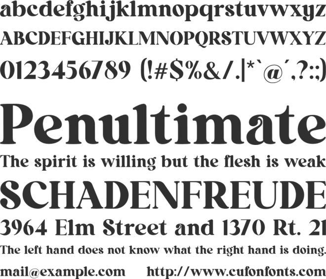 Retrograde font preview
