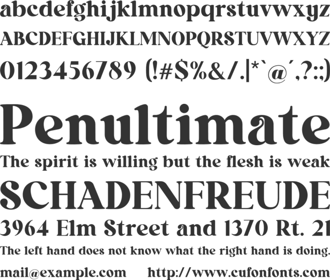 Retrograde font preview