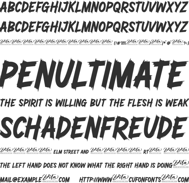 Zombie Brush Personal Use font preview