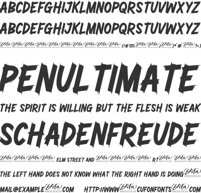 Zombie Brush Personal Use font preview