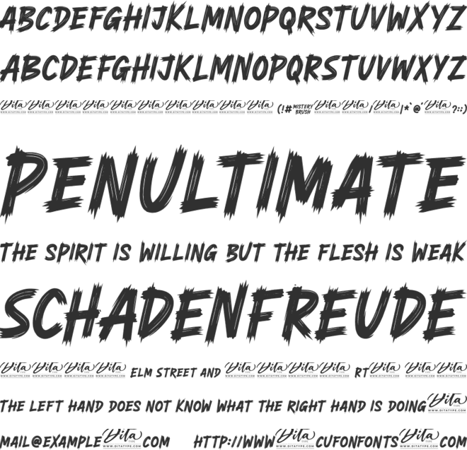Mistery Brush Personal Use font preview