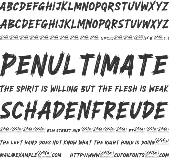 Mistery Brush Personal Use font preview