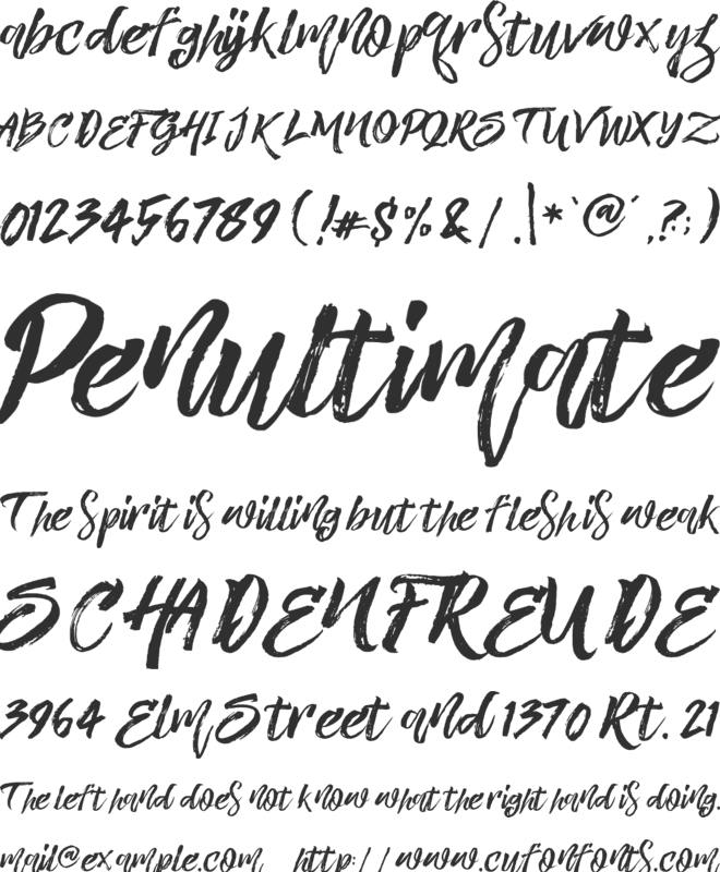Valiente Brush FREE PERSONAL US font preview